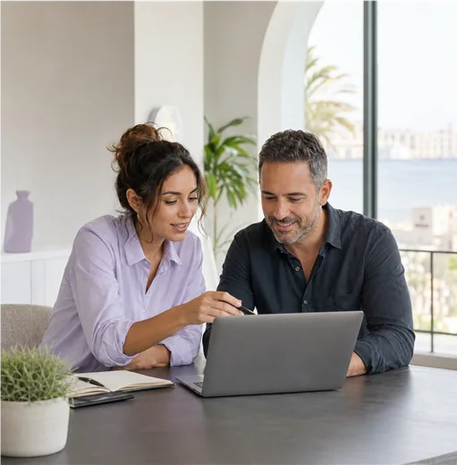 Profesionales trabajando en una solución digital para una empresa local